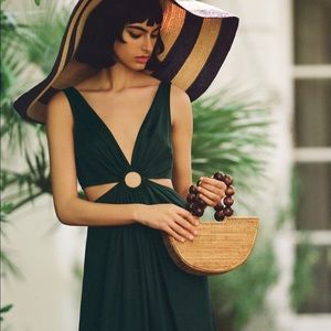 Anthropologie flounced hem midi dress